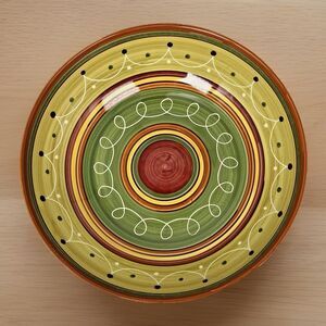 Pier 1 Etrusco 12" Serving Bowl Hand Painted Earthenware Italy Salad Pasta EUC